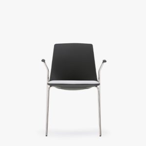 ARL11A Arlo Side Chair With 4 Leg Arm Frame, Upholstered Seat Pad