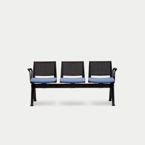 PLU-ASSSA Pila Beam Three Unit Seat Beam, Upholstered Seat With Arms