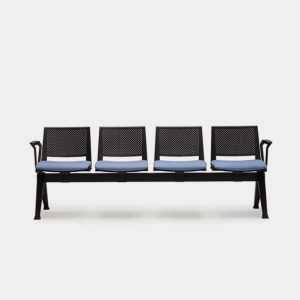 PLU-ASSSSA Pila Beam Four Unit Seat Beam, Upholstered Seat With Arms