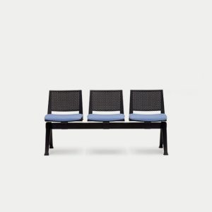 PLU-SSS Pila Beam Three Unit Seat Beam, Upholstered Seat