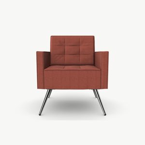 FIFT11 Fifty Series Arm Chair High Back, Tufted Seat and Upholstered Back