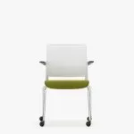 ADL12AC Ad-Lib Four Leg Motion Chair Plastic Back With Upholstered Seat With Arms