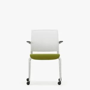 ADL12AC Ad-Lib Four Leg Motion Chair Plastic Back With Upholstered Seat With Arms