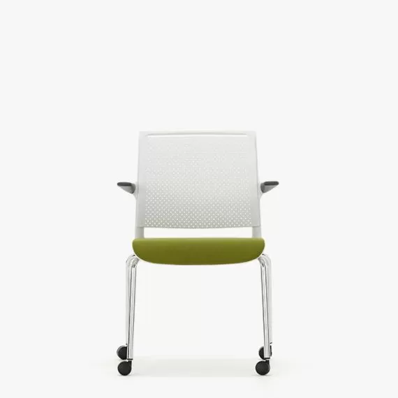 ADL12AC Ad-Lib Four Leg Motion Chair Plastic Back With Upholstered Seat With Arms