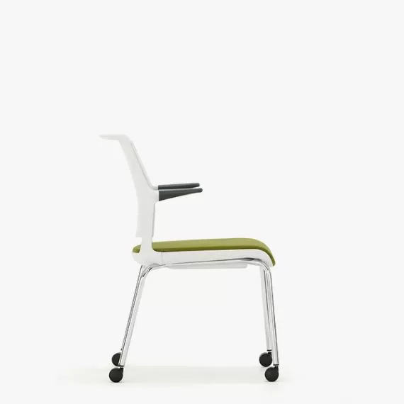 ADL12AC Ad-Lib Four Leg Motion Chair Plastic Back With Upholstered Seat With Arms