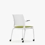 ADL12AC Ad-Lib Four Leg Motion Chair Plastic Back With Upholstered Seat With Arms