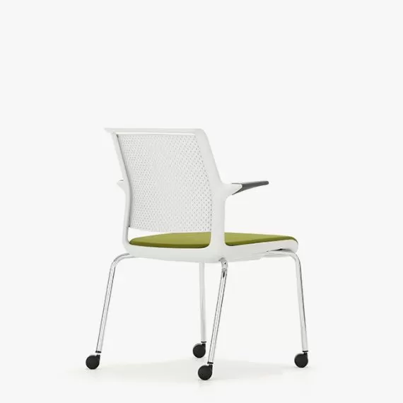 ADL12AC Ad-Lib Four Leg Motion Chair Plastic Back With Upholstered Seat With Arms