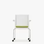 ADL12AC Ad-Lib Four Leg Motion Chair Plastic Back With Upholstered Seat With Arms