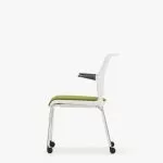 ADL12AC Ad-Lib Four Leg Motion Chair Plastic Back With Upholstered Seat With Arms