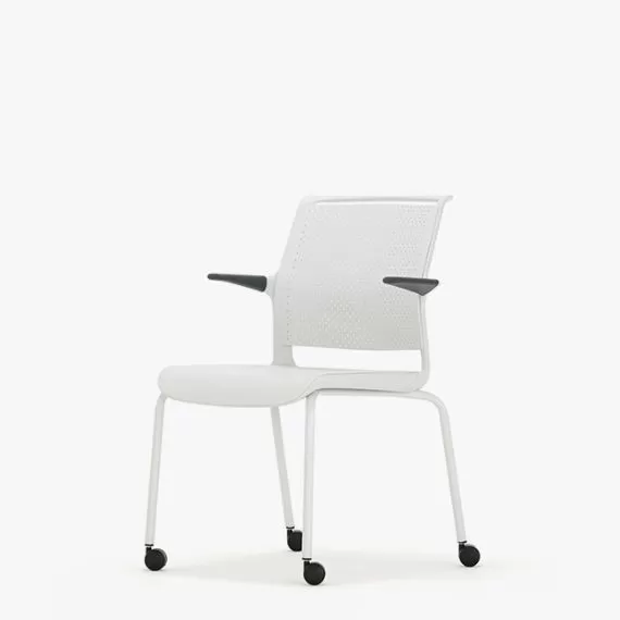 ADL2AC Ad-Lib Four Leg Motion Chair With Plastic Seat and Back With Arms