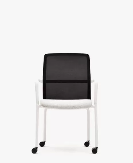 CR7 Circo Motion Conference Chair With Castors, Arms and Upholstered Seat