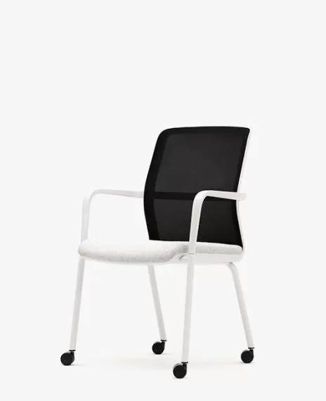 CR7 Circo Motion Conference Chair With Castors, Arms and Upholstered Seat