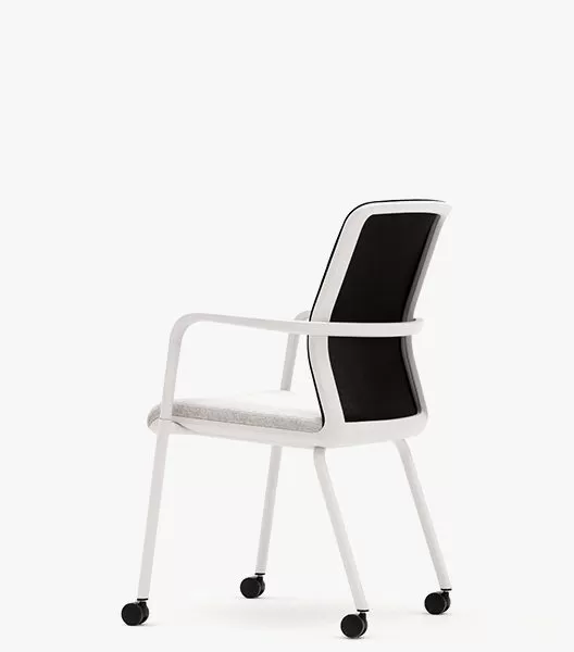 CR7 Circo Motion Conference Chair With Castors, Arms and Upholstered Seat