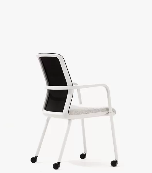 CR7 Circo Motion Conference Chair With Castors, Arms and Upholstered Seat