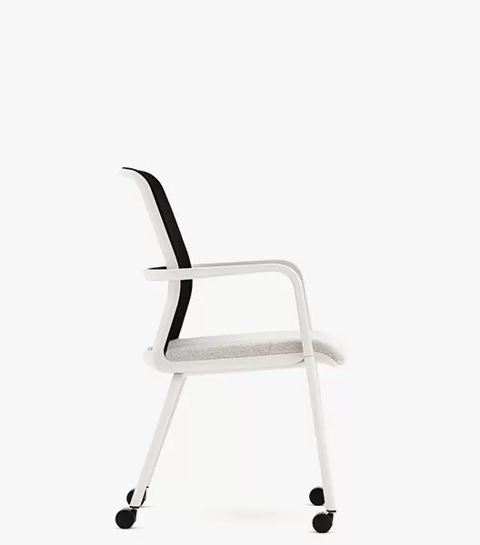 CR7 Circo Motion Conference Chair With Castors, Arms and Upholstered Seat