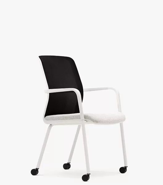 CR7 Circo Motion Conference Chair With Castors, Arms and Upholstered Seat