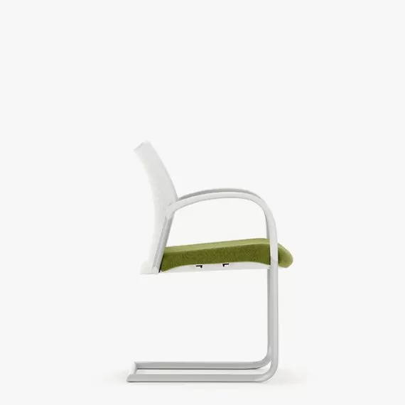 T105A Trillipse Cantilever With Upholstered Seat and Plastic Back, Stacking, With Arms