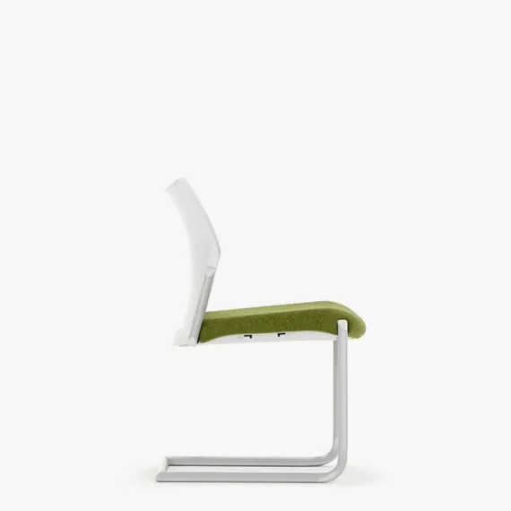 T105 Trillipse Cantilever With Upholstered Seat and Plastic Back, Stacking, Without Arms