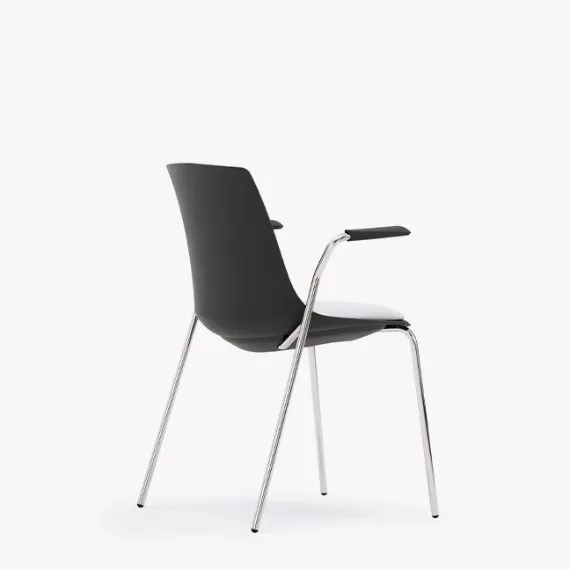 ARL11A Arlo Side Chair With 4 Leg Arm Frame, Upholstered Seat Pad