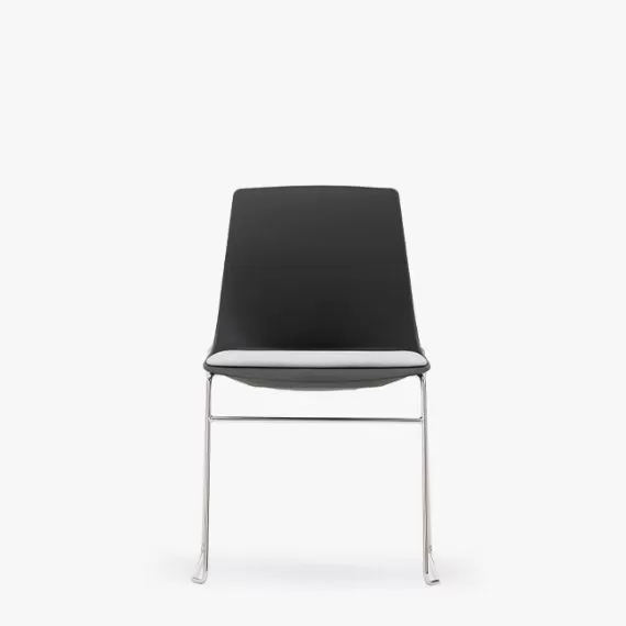 ARL21 Side Chair Skid Frame, Upholstered Seat Pad