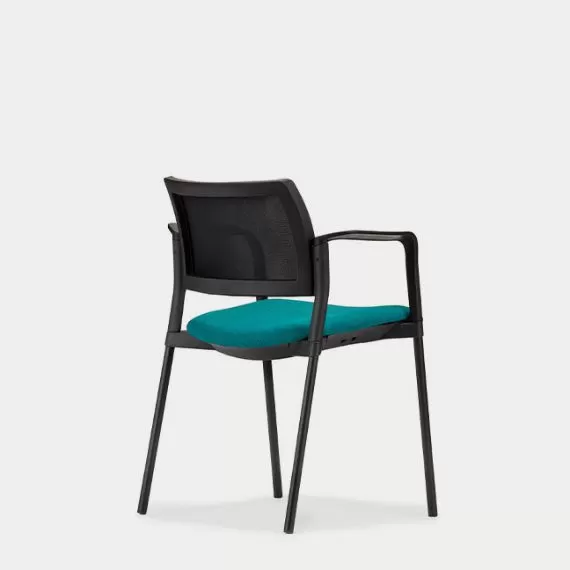 KM8A Kyos Mesh With Arms 4 Legs Upholstered Seat