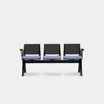 PLU-ASSSA Pila Beam Three Unit Seat Beam, Upholstered Seat With Arms