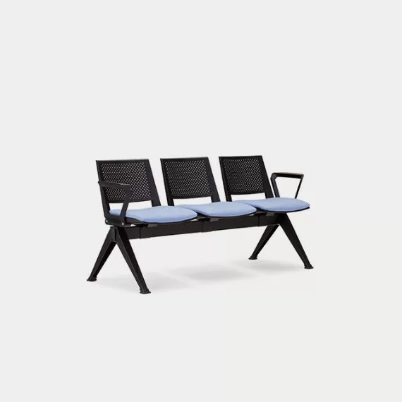 PLU-ASSSA Pila Beam Three Unit Seat Beam, Upholstered Seat With Arms