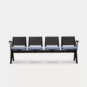 PLU-ASSSSA Pila Beam Four Unit Seat Beam, Upholstered Seat With Arms