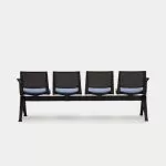 PLU-ASSSSA Pila Beam Four Unit Seat Beam, Upholstered Seat With Arms