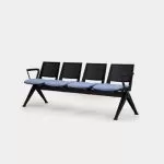 PLU-ASSSSA Pila Beam Four Unit Seat Beam, Upholstered Seat With Arms