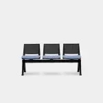 PLU-SSS Pila Beam Three Unit Seat Beam, Upholstered Seat