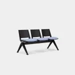 PLU-SSS Pila Beam Three Unit Seat Beam, Upholstered Seat