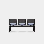 PLU-SSS Pila Beam Three Unit Seat Beam, Upholstered Seat