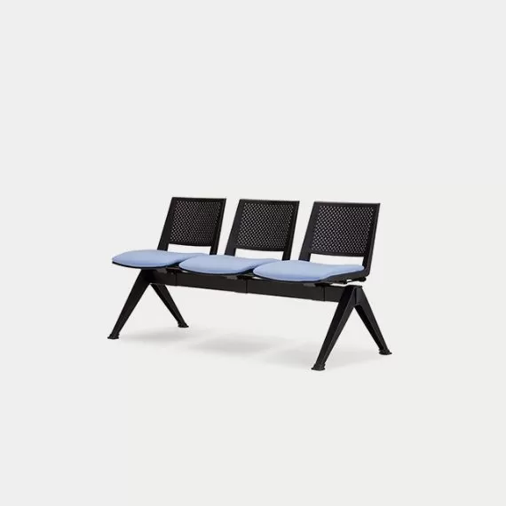 PLU-SSS Pila Beam Three Unit Seat Beam, Upholstered Seat