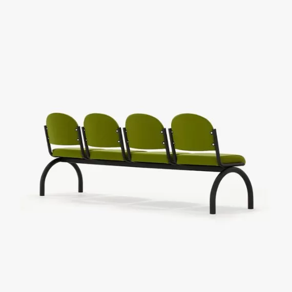 A180-SSSS Public Space Beam Four Unit Beam Seating With No Arms