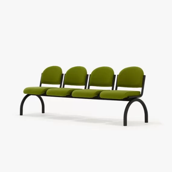 A180-SSSS Public Space Beam Four Unit Beam Seating With No Arms