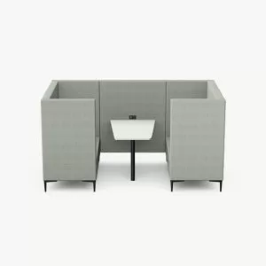 EM2-B Four Seat High Back Booth With Table