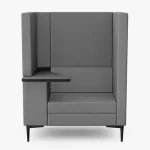 EM4-W-LH Work - High Back Sofa with Work Area Storage and Locking Castors