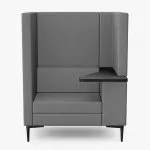 EM4-W-RH Work - High Back Sofa with Work Area Storage and Locking Castors