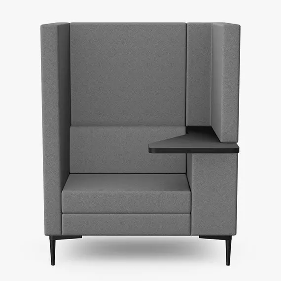 EM4-W-RH Work - High Back Sofa with Work Area Storage and Locking Castors