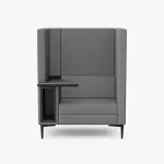 EM5-W-LH Work - High Back Sofa with Work Area Storage and Locking Castors