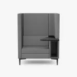 EM5-W-RH Work - High Back Sofa with Work Area Storage and Locking Castors