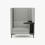 EM5-W-RH Work - High Back Sofa with Work Area Storage and Locking Castors