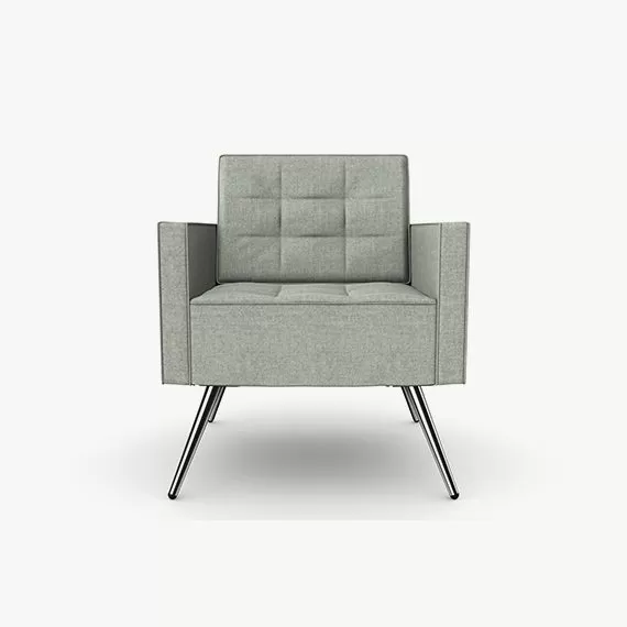 FIFT11 Fifty Series Arm Chair High Back, Tufted Seat and Upholstered Back