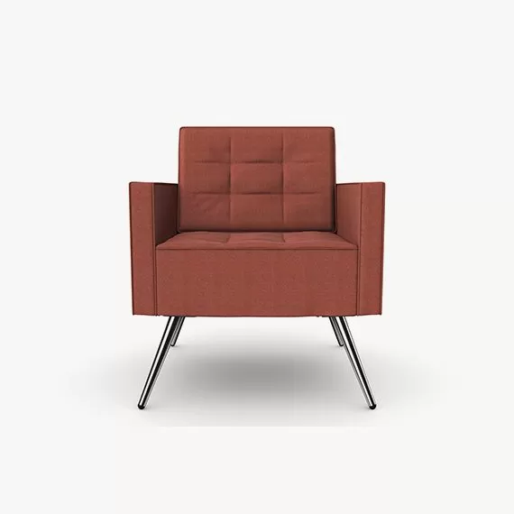 FIFT11 Fifty Series Arm Chair High Back, Tufted Seat and Upholstered Back