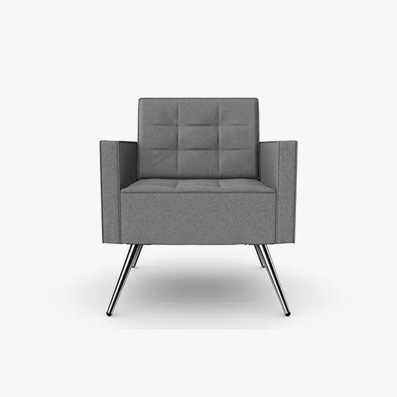 FIFT11 Fifty Series Arm Chair High Back, Tufted Seat and Upholstered Back