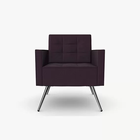 FIFT11 Fifty Series Arm Chair High Back, Tufted Seat and Upholstered Back