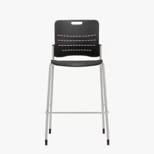 JNY05 Jonny Stool, 4 Leg Frame With With Plastic Seat and Back, Plastic Glides Without Arms