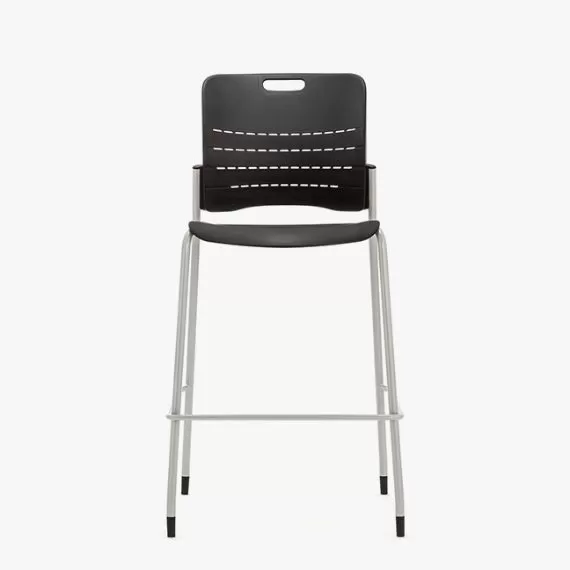 JNY05 Jonny Stool, 4 Leg Frame With With Plastic Seat and Back, Plastic Glides Without Arms