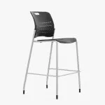 JNY05 Jonny Stool, 4 Leg Frame With With Plastic Seat and Back, Plastic Glides Without Arms